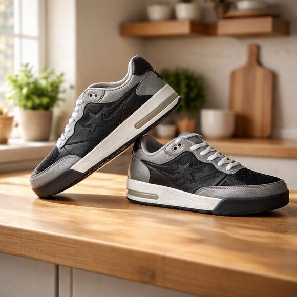Size 11 Bape RODSTA Snakeskin Black Grey White OG BOX main image 10